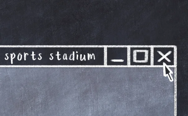 Closing Browser Window Caption Sports Stadium Chalk Drawing Concept Dealing — Stock Photo, Image