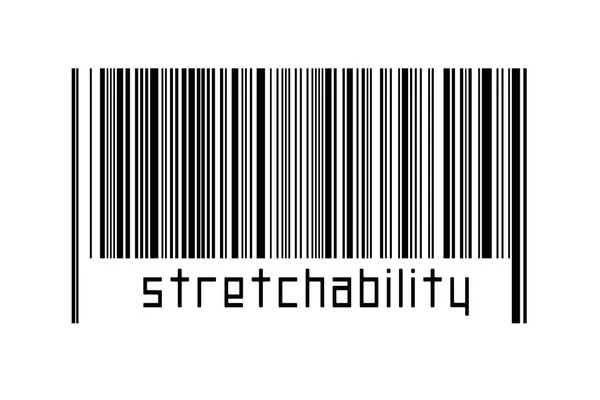 Barcode Auf Weißem Hintergrund Mit Beschriftung Dehnbarkeit Unten Konzept Des — Stockfoto