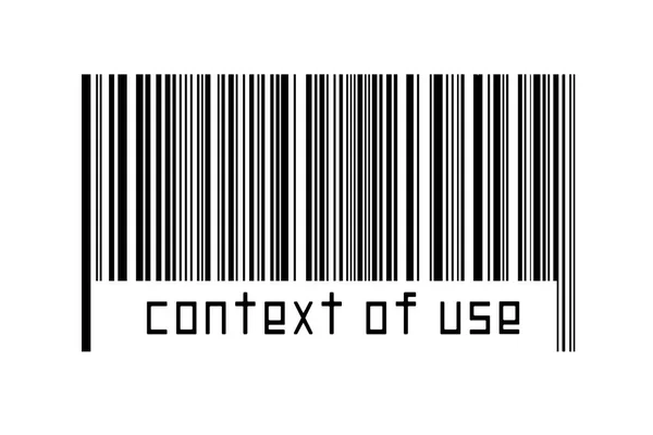 Ψηφιοποίηση Έννοια Barcode Μαύρο Οριζόντιες Γραμμές Επιγραφή Πλαίσιο Χρήσης Παρακάτω — Φωτογραφία Αρχείου
