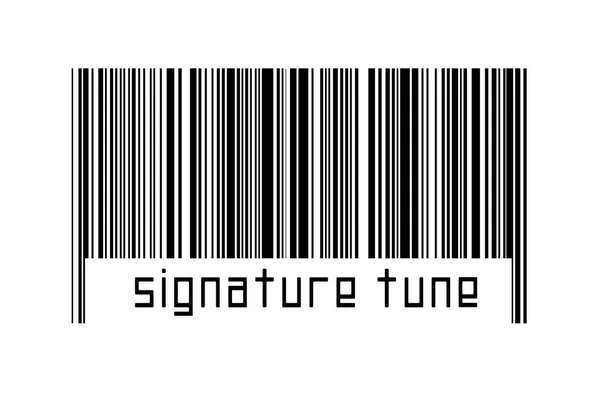 Digitalization Concept Barcode Black Horizontal Lines Inscription Signature Tune — Stock Photo, Image