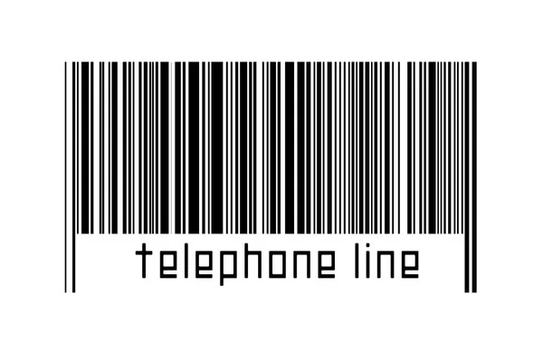Kod Kreskowy Białym Tle Napisem Linia Telefoniczna Poniżej Pojęcie Handlu — Zdjęcie stockowe