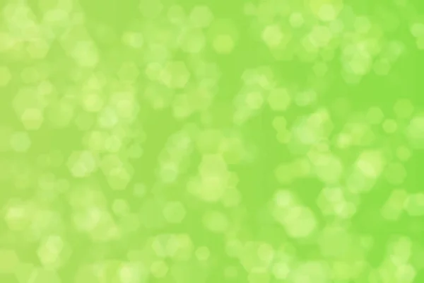 Groene Abstracte Gedefocuste Achtergrond Met Zeshoekige Bokeh Vlekken — Stockfoto