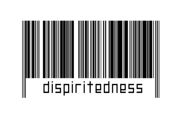 Ψηφιοποίηση Έννοια Barcode Μαύρο Οριζόντιες Γραμμές Επιγραφή Dispiritedness Παρακάτω — Φωτογραφία Αρχείου