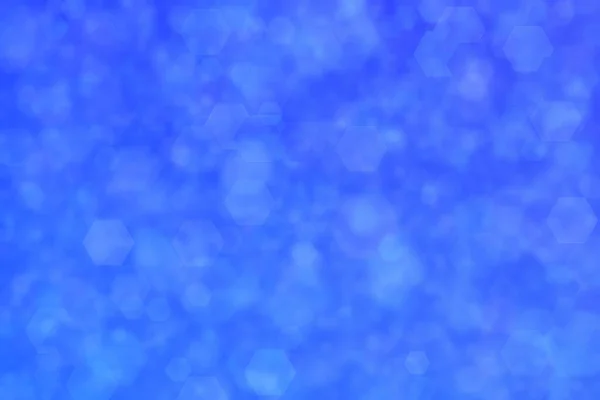 Blauwe Abstracte Gedefocuste Achtergrond Met Zeshoekige Bokeh Vlekken — Stockfoto