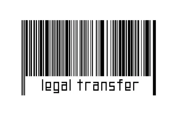 Código Barras Sobre Fundo Branco Com Inscrição Transferência Legal Abaixo — Fotografia de Stock
