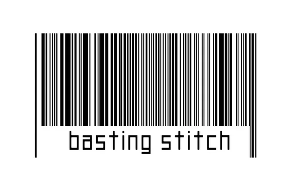 Barcode Auf Weißem Hintergrund Mit Stickerei Unten Konzept Des Handels — Stockfoto