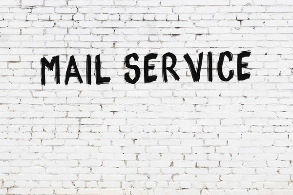 Inscription Mail Service Written Black Paint White Brick Wall — Stock Photo, Image