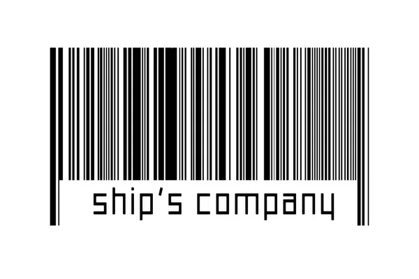 Código Barras Sobre Fundo Branco Com Empresa Navio Inscrição Abaixo — Fotografia de Stock