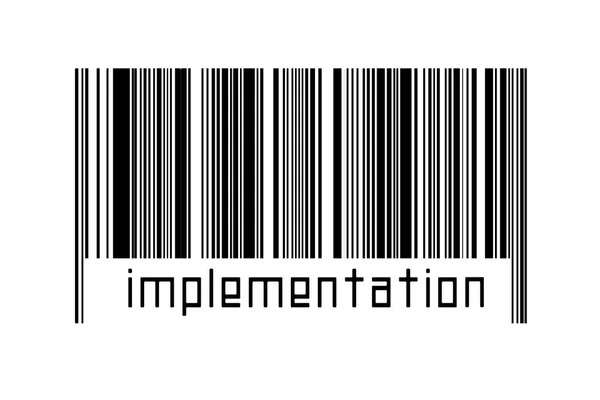 Digitalization Concept Barcode Black Horizontal Lines Inscription Implementation — Stock Photo, Image