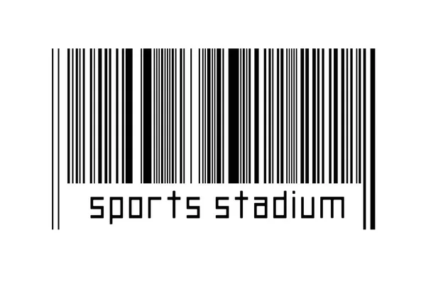 Digitalisierungskonzept Barcode Von Schwarzen Horizontalen Linien Mit Der Aufschrift Sportstadion — Stockfoto