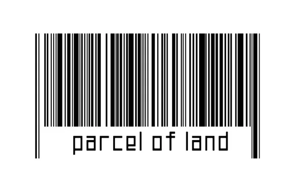 Ψηφιοποίηση Έννοια Barcode Των Μαύρων Οριζόντιων Γραμμών Επιγραφή Αγροτεμάχιο Κάτω — Φωτογραφία Αρχείου