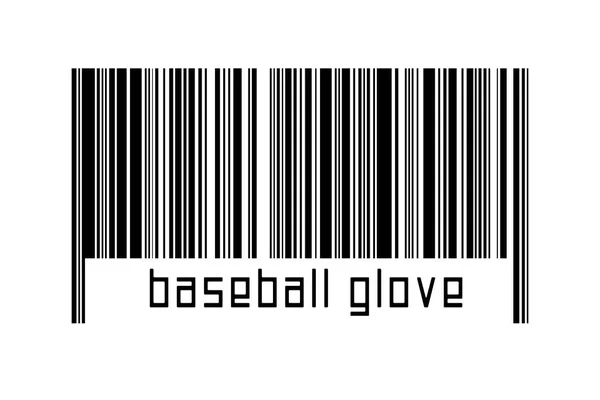 デジタル化の概念 碑文野球手袋を下に黒の水平線のバーコード — ストック写真