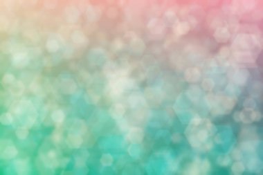 ten rengi ve turkuaz soyut çözünmüş arkaplan, altıgen şekilli bokeh deseni.