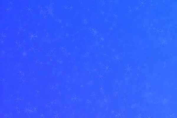 Blauer Abstrakter Defokussierter Hintergrund Mit Sternförmigen Bokeh Flecken — Stockfoto