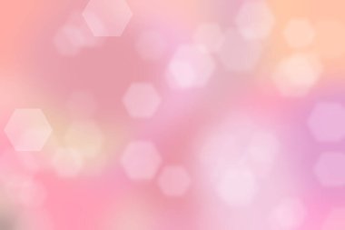 Altıgen şekilli bokeh noktalı pembe soyut odaklanmış arkaplan