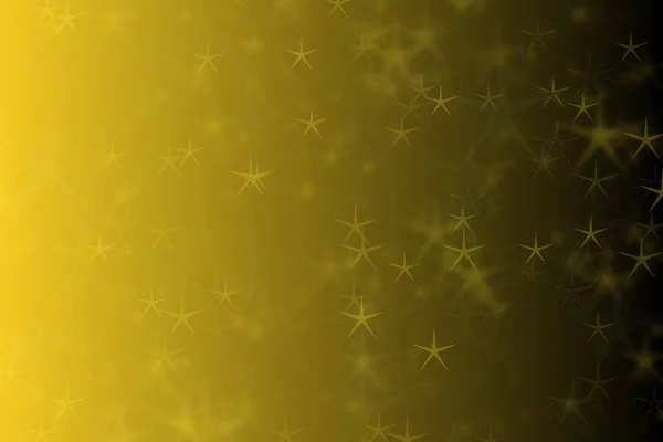Gelb Schwarzer Abstrakter Defokussierter Hintergrund Mit Sternförmigen Bokeh Flecken — Stockfoto