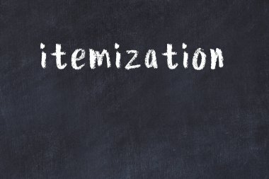 White brick wall with inscription itemization handwritten with black paint