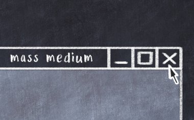 Tarayıcı penceresini başlık kütle ortamı ile kapatılıyor. Tebeşir çizimi. Sorunlarla başa çıkma kavramı