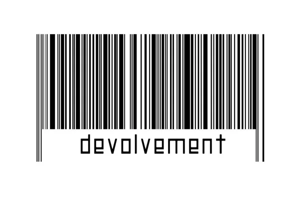 Barcode White Background Inscription Devolvement Concept Trading Globalization — Stockfoto