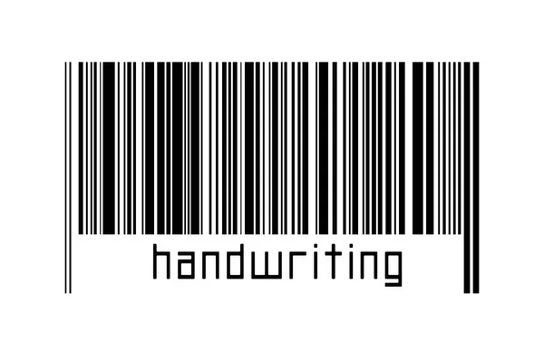 Digitalization Concept Barcode Black Horizontal Lines Inscription Handwriting — Stok fotoğraf
