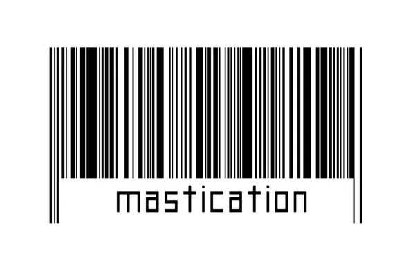 Ψηφιοποίηση Έννοια Barcode Μαύρο Οριζόντιες Γραμμές Επιγραφή Mastication Παρακάτω — Φωτογραφία Αρχείου