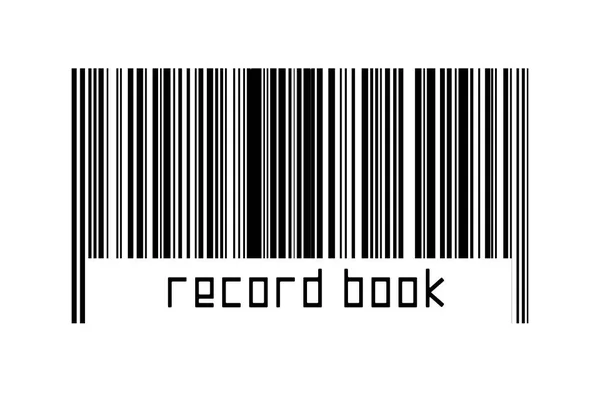 Ψηφιοποίηση Έννοια Barcode Μαύρο Οριζόντιες Γραμμές Επιγραφή Βιβλίο Ρεκόρ Παρακάτω — Φωτογραφία Αρχείου
