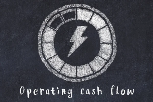 低能量指示器的粉笔绘图 Kpi Concept High Operational Cash Flow — 图库照片