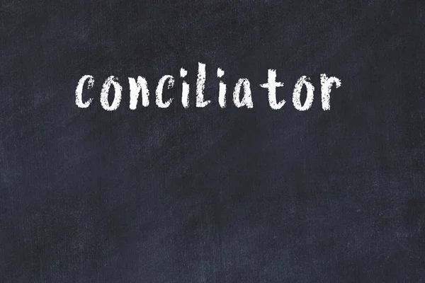 Inscription Conciliator Written Black Paint White Brick Wall — Fotografia de Stock