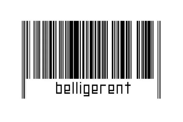 Barcode White Background Inscription Belligerent Concept Trading Globalization — Fotografia de Stock