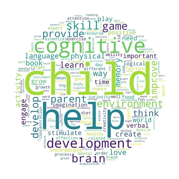 Word tag cloud on white background. Concept of child.