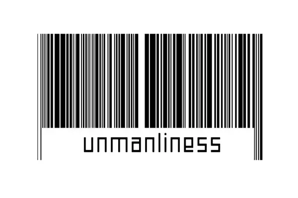 Barcode White Background Inscription Unmanliness Concept Trading Globalization — Stockfoto