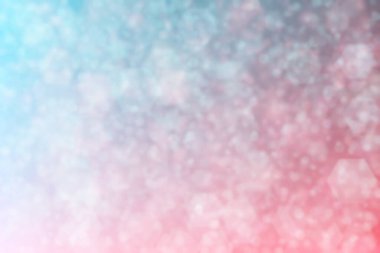 Pembe ve mavi soyutlanmış arkaplan, altıgen şekilli bokeh desen.