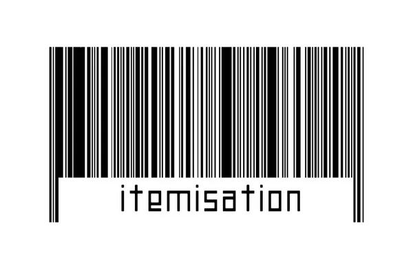 Digitalization Concept Barcode Black Horizontal Lines Inscription Itemisation — Stock Photo, Image