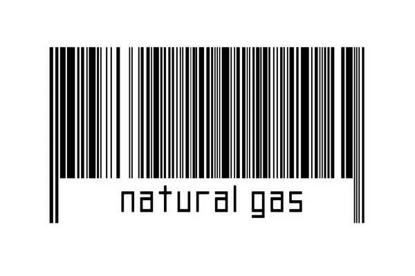 Digitalization Concept Barcode Black Horizontal Lines Inscription Natural Gas — Stockfoto