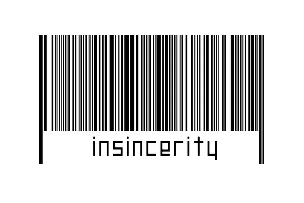 Digitalization Concept Barcode Black Horizontal Lines Inscription Insincerity — Stockfoto