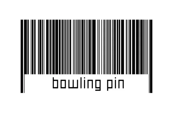 Digitalization Concept Barcode Black Horizontal Lines Inscription Bowling Pin — Stok Foto