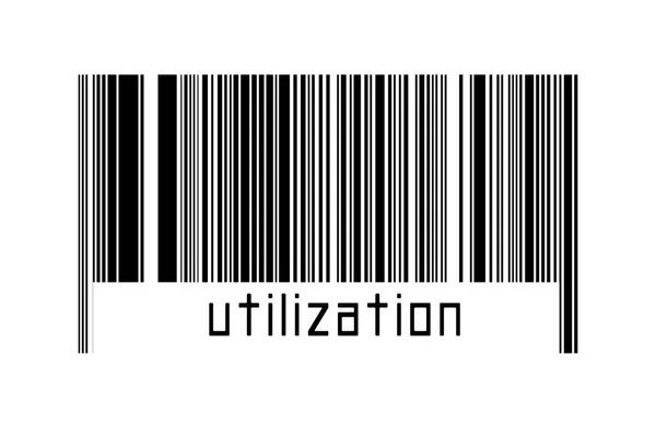Digitalization Concept Barcode Black Horizontal Lines Inscription Utilization — Zdjęcie stockowe