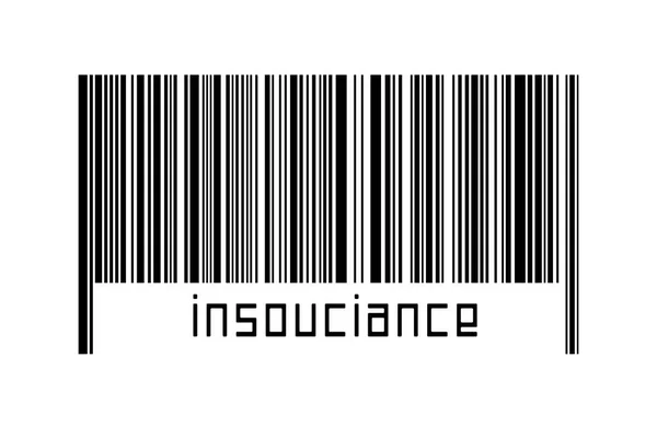 Barcode White Background Inscription Insouciance Concept Trading Globalization — Stock Fotó