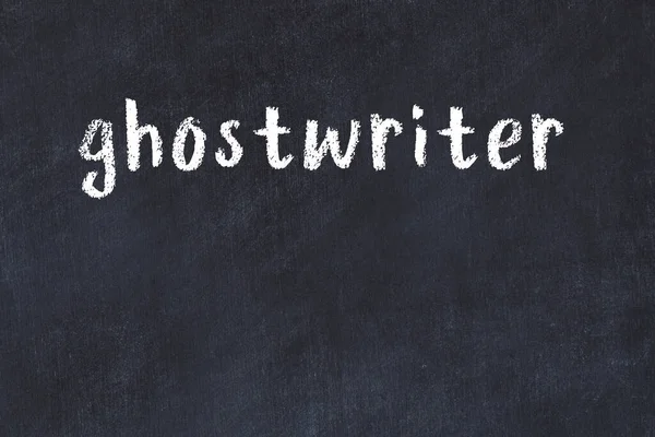 Inscription Ghostwriter Written Black Paint White Brick Wall — Stock Photo, Image