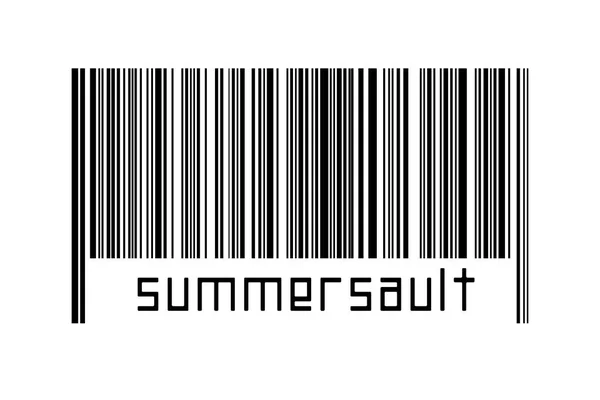 Ψηφιοποίηση Έννοια Barcode Μαύρο Οριζόντιες Γραμμές Επιγραφή Summersault Παρακάτω — Φωτογραφία Αρχείου