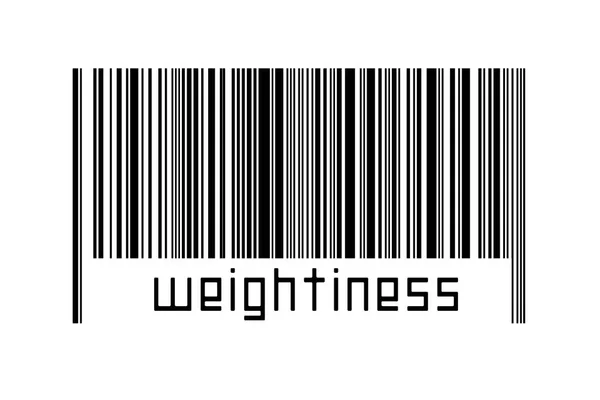 Digitalization Concept Barcode Black Horizontal Lines Inscription Weightiness — Stock Photo, Image