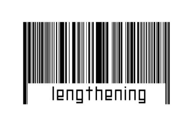 Dijitalleştirme kavramı. Altında yazıt uzunluğu olan siyah yatay çizgilerin barkodu.