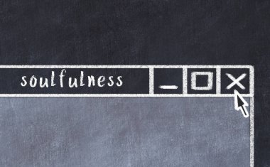 Tarayıcı penceresini manşet duygusallığıyla kapatılıyor. Tebeşir çizimi. Sorunlarla başa çıkma kavramı