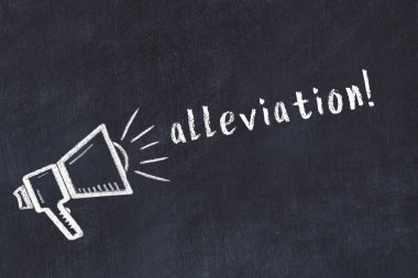 Hoparlör çizimli siyah karatahta ve yazıt kaldırma