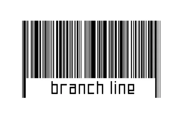 Digitalisierungskonzept Barcode Schwarzer Horizontaler Linien Mit Beschriftungszweig Unten — Stockfoto