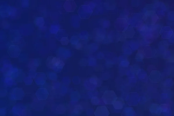 Abstract Donkerblauwe Achtergrond Met Zeshoekige Wazige Vlekken — Stockfoto