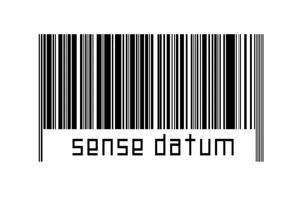 Digitaliseringsconcept Barcode Van Zwarte Horizontale Lijnen Met Inscriptie Sense Datum — Stockfoto