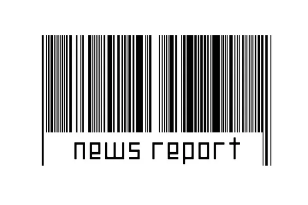 Koncepcja Digitalizacji Kod Kreskowy Czarnych Linii Poziomych Napisem News Report — Zdjęcie stockowe