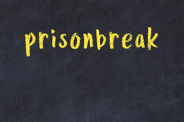 Tebeşir Yazısıyla Yazılmış Hapishane Kaçamağı Siyah Masada — Stok fotoğraf