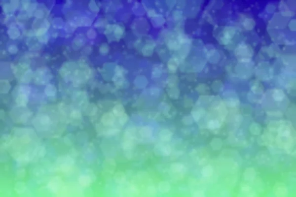 Blue Light Green Abstract Defocused Background Hexagon Shape Bokeh Pattern — Stock Photo, Image